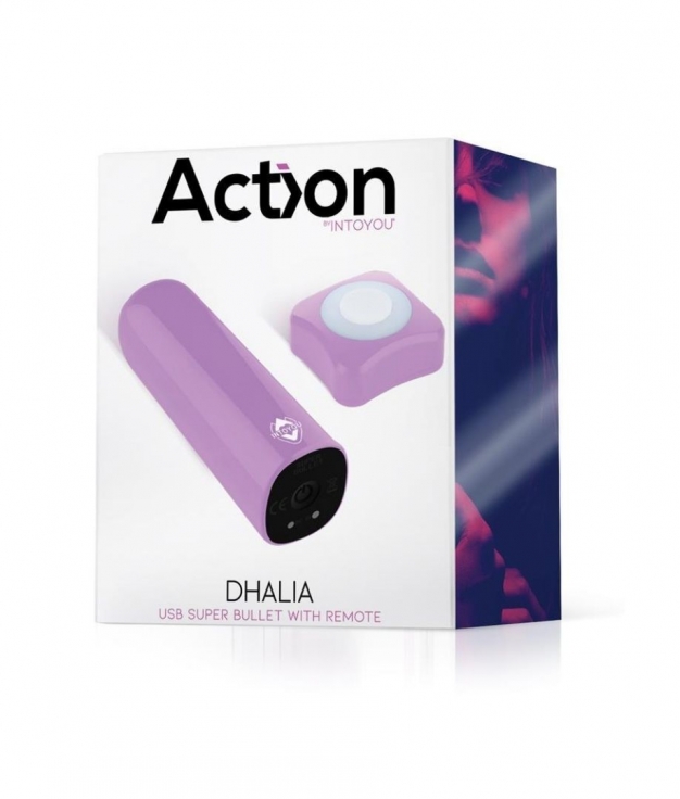 Action Dhalia Súper bala vibradora con control remoto - Púrpura