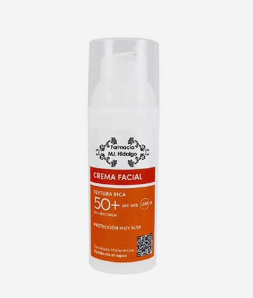 Crema Facial Spf-50 MJ Hidalgo - Textura Rica