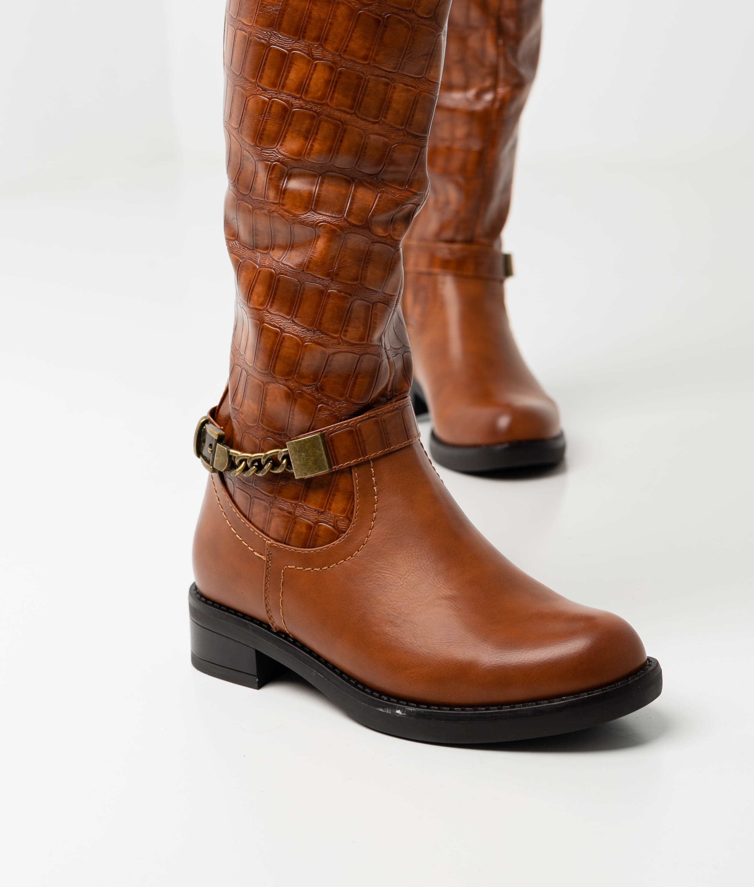 ASLEY KNEE-LENGHT BOOT - CAMEL