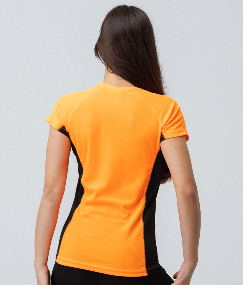 T-shirt Sanga - Orange Fluorine/Black