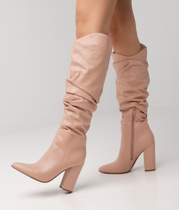 DILIA KNEE-LENGHT BOOT - NUDE