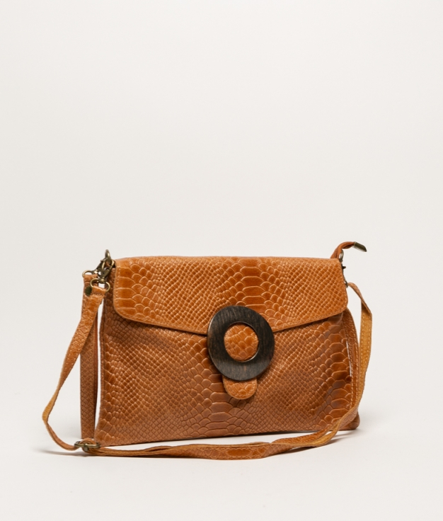 Leather crossbody bag Cris - Camel
