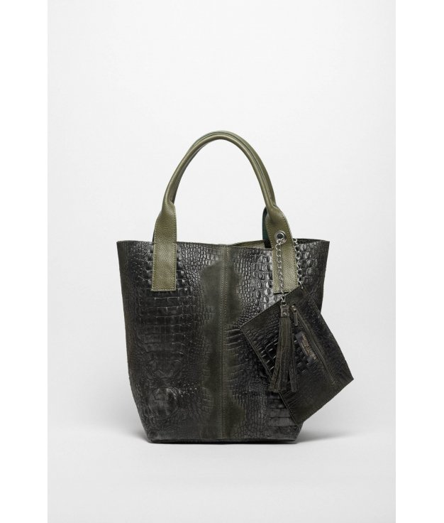 Bolsa de couro Elena - Verde Oscuro