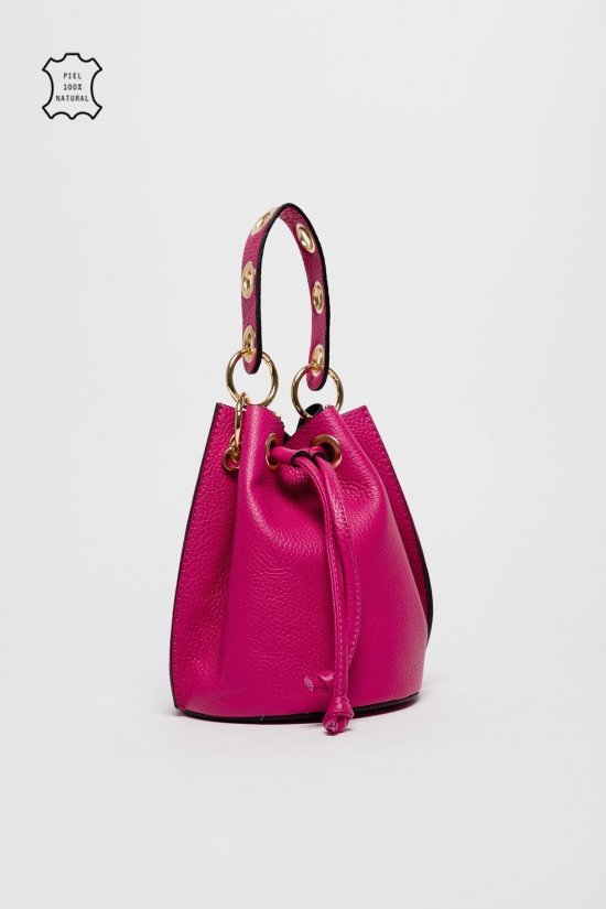 BOLSO DE PIEL LOUPE - FUCSIA