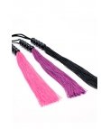FLOGGER 38 CM RIMBA BONDAGE PLAY - NEGRO/ROSA