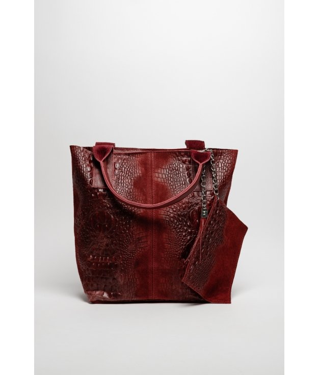 BOLSO DE PIEL ELENA - GRANATE