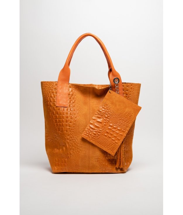 BOLSO DE PIEL ELENA - NARANJA