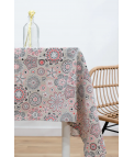 MANTEL ANTIMANCHAS GARDEMIS - BEIGE/ROJO