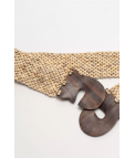 CINTURÓN ELÁSTICO GIAL - BEIGE/MADERA