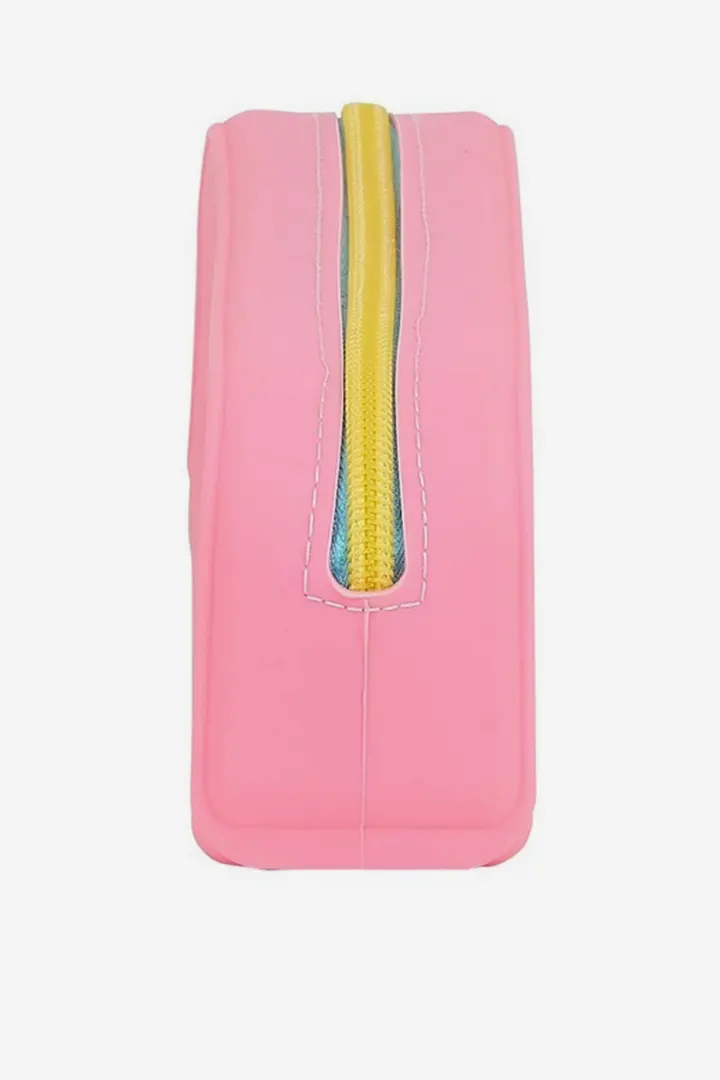 POUCH BENETTON SILICONE BLOCK YELLOW PINK