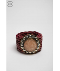 CEINTURE EN CUIR TRESSÉ NUMEA - ROSE FONCÉ