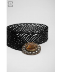 CINTURON DE PIEL TRENZADO NUMEA - NEGRO