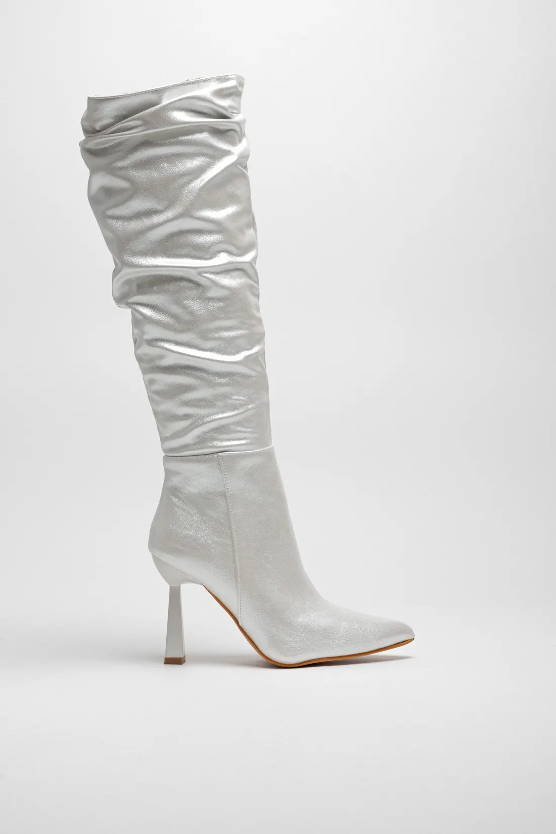 HIGH VELOR BOOT - SILVER