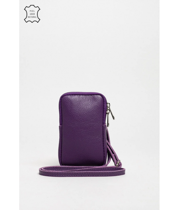 BURTON PORTE-TÉLÉPHONE PORTABLE EN CUIR - VIOLET