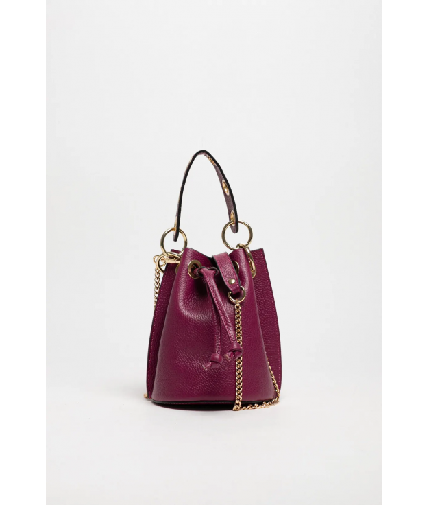 SAC EN CUIR LOUPE - BORDEAUX