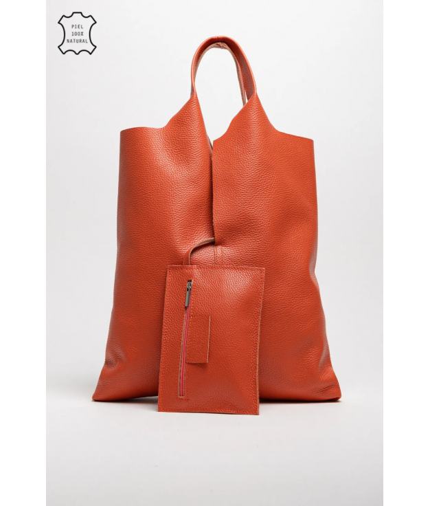 BOLSO DE PIEL COWES - NARANJA