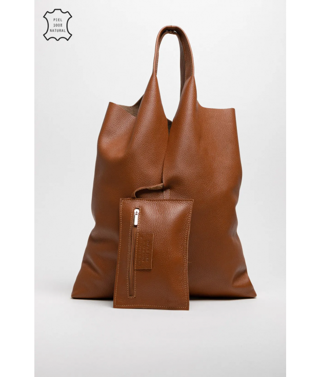 COWES LEATHER BAG - CAMEL