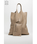 BOLSO DE PIEL COWES - BEIGE OSCURO