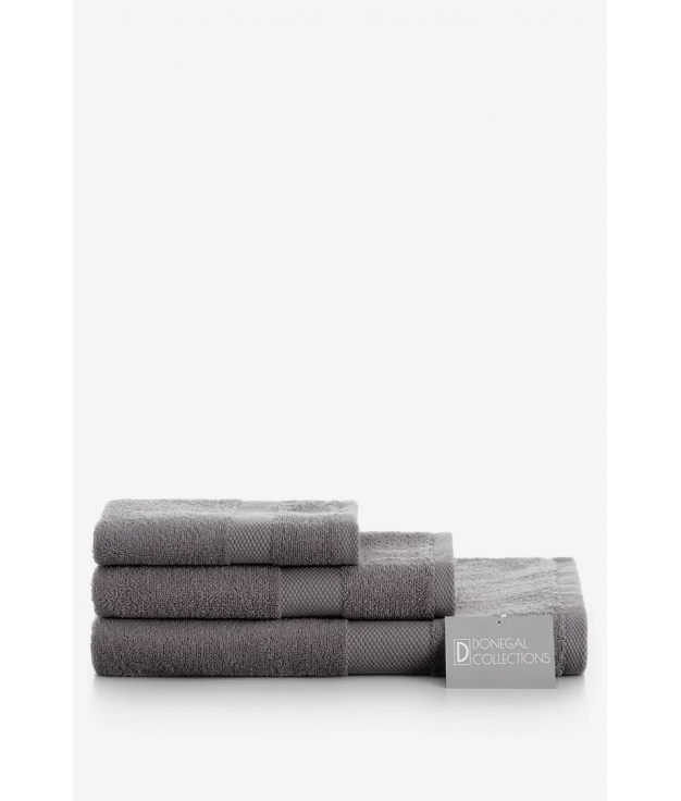 SET DE SERVIETTES DE DOUCHE 500gr DONEGAL COLLECTIONS - GRIS FONCÉ