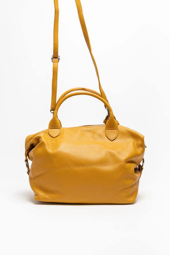 BOLSO DE PIEL LEREA - MOSTAZA 2