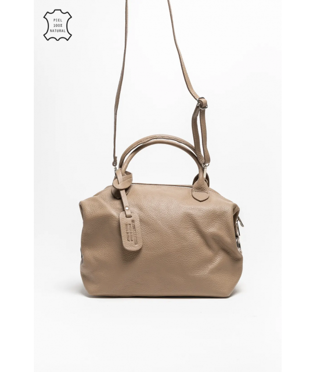 BOLSO DE PIEL LEREA - TAUPE