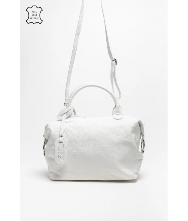 BOLSO DE PIEL LEREA - BLANCO