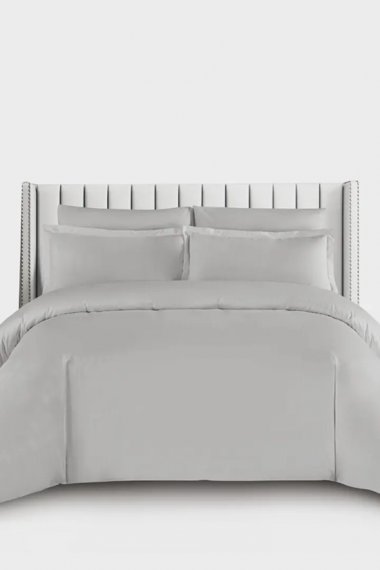 CONJUNTO DE EDREDRE SIMPLES 4 PEÇAS - CINZA CLARO