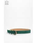 CEINTURE EN CUIR VERA - VERT BOUTEILLE