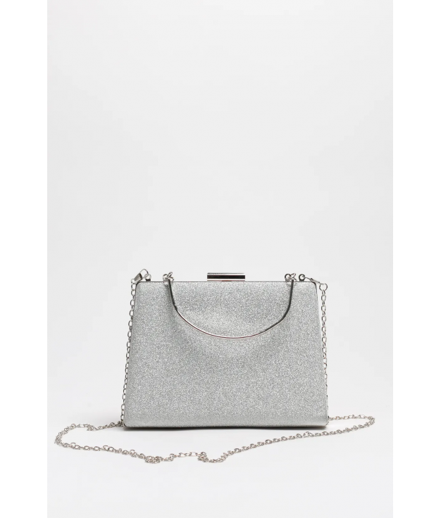 BOLSO DE MANO CUVEL - PLATA