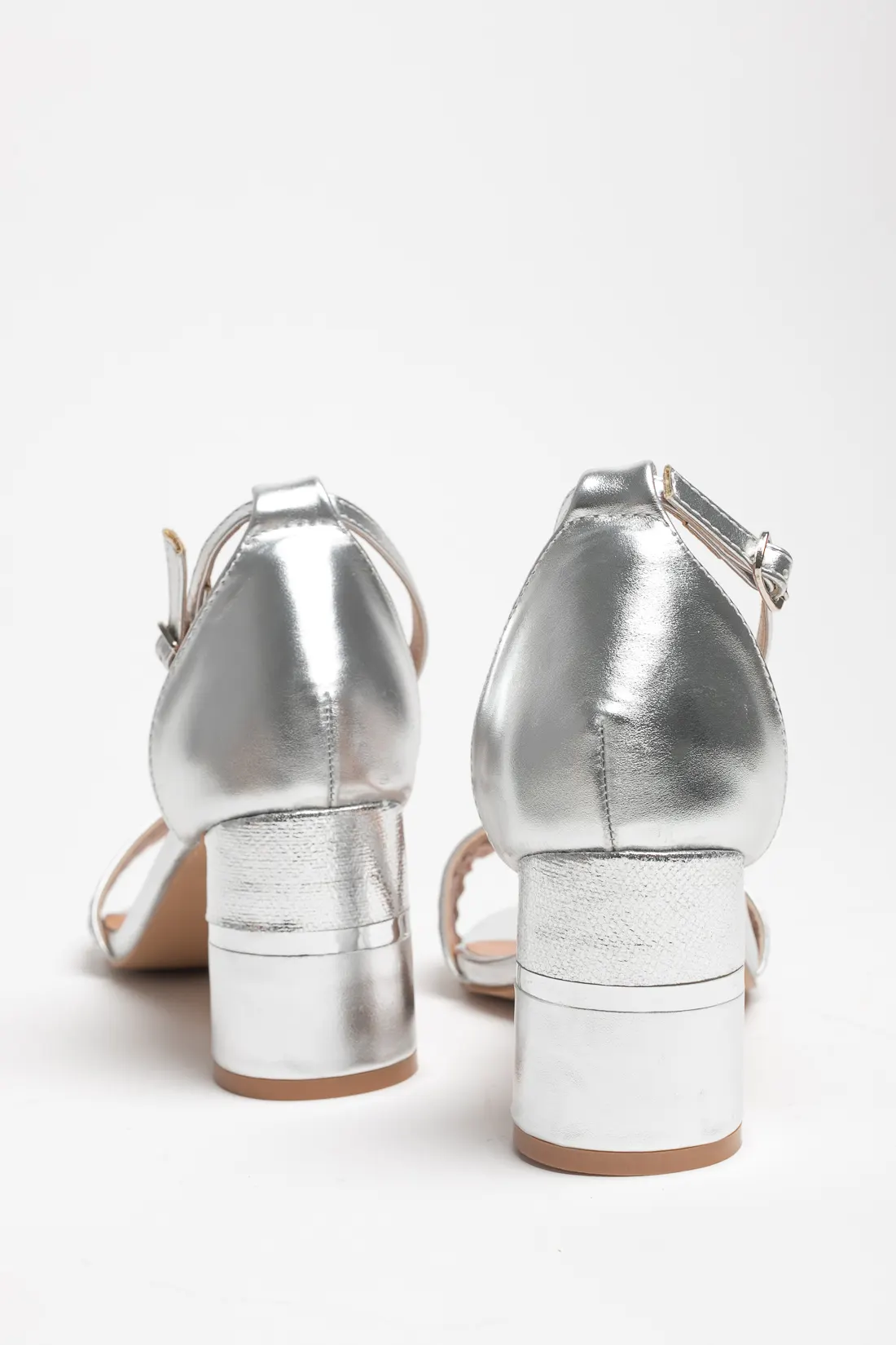 RIMA HEELED SANDALS - SILVER