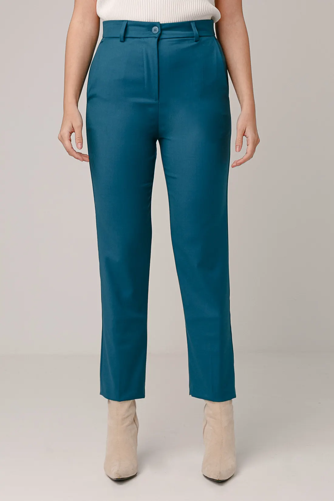 BROOCH TROUSERS - TURQUOISE