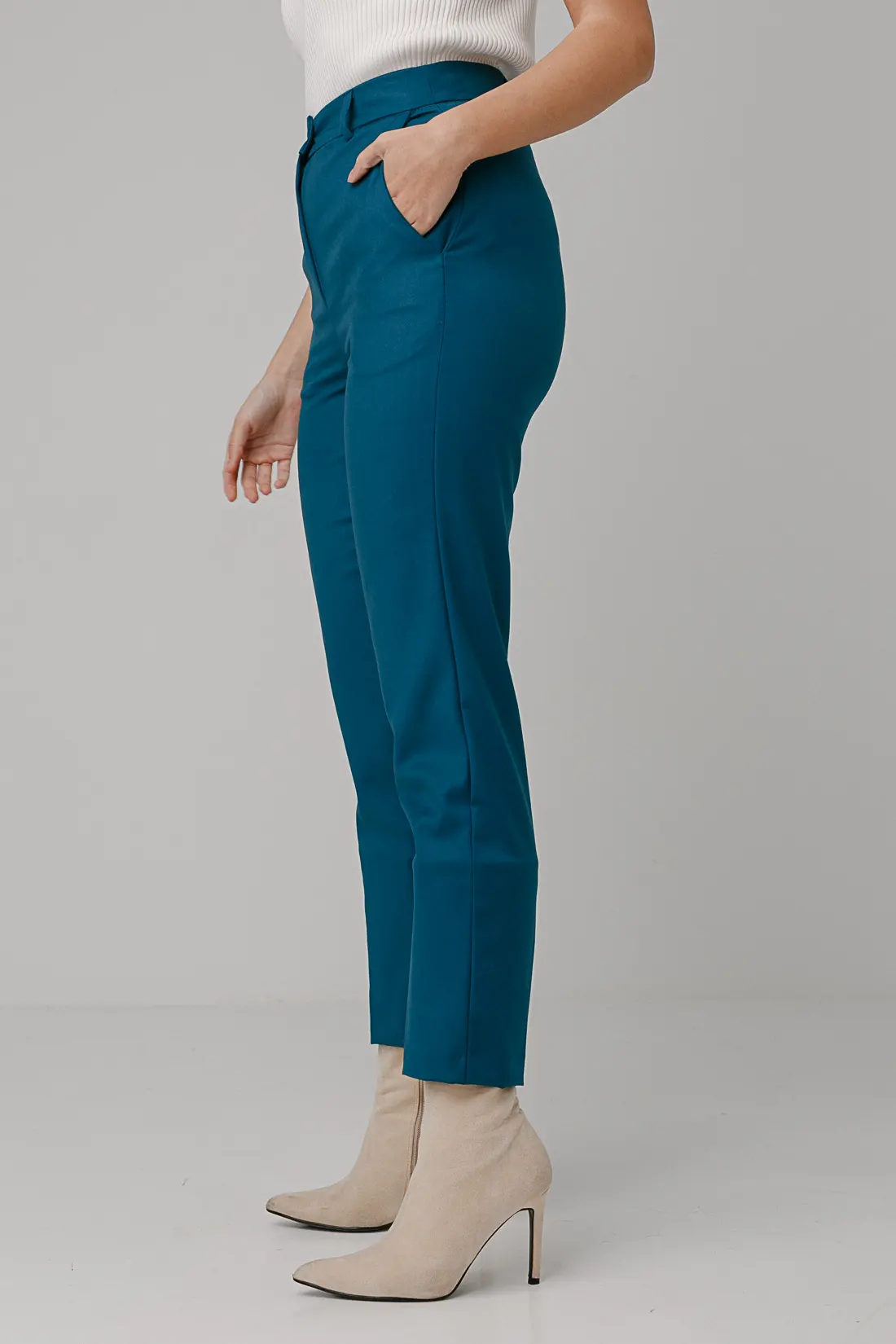 BROOCH TROUSERS - TURQUOISE