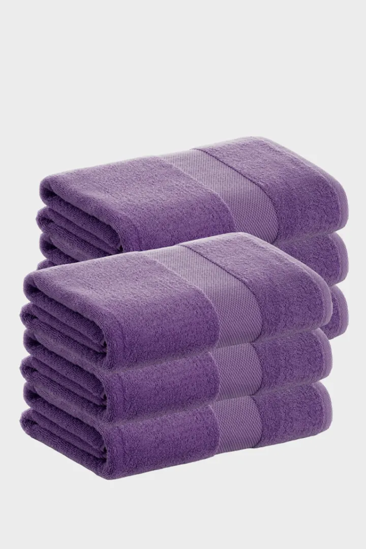 PACK 6 COTTON TOWELS DONEGAL COLLECTIONS - MAUVE