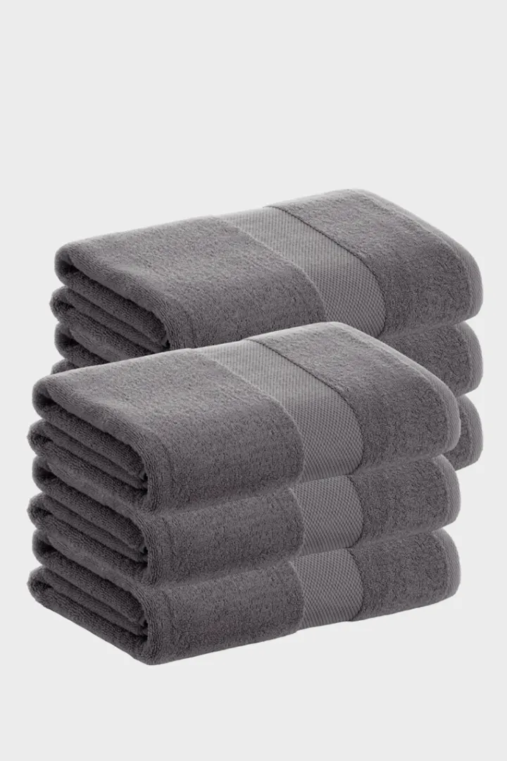 PACK OF 6 COTTON TOWELS DONEGAL COLLECTIONS - GRAY