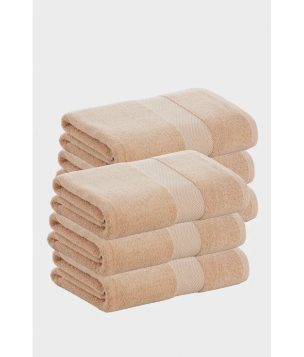 PACK OF 6 COTTON TOWELS DONEGAL COLLECTIONS - BEIGE