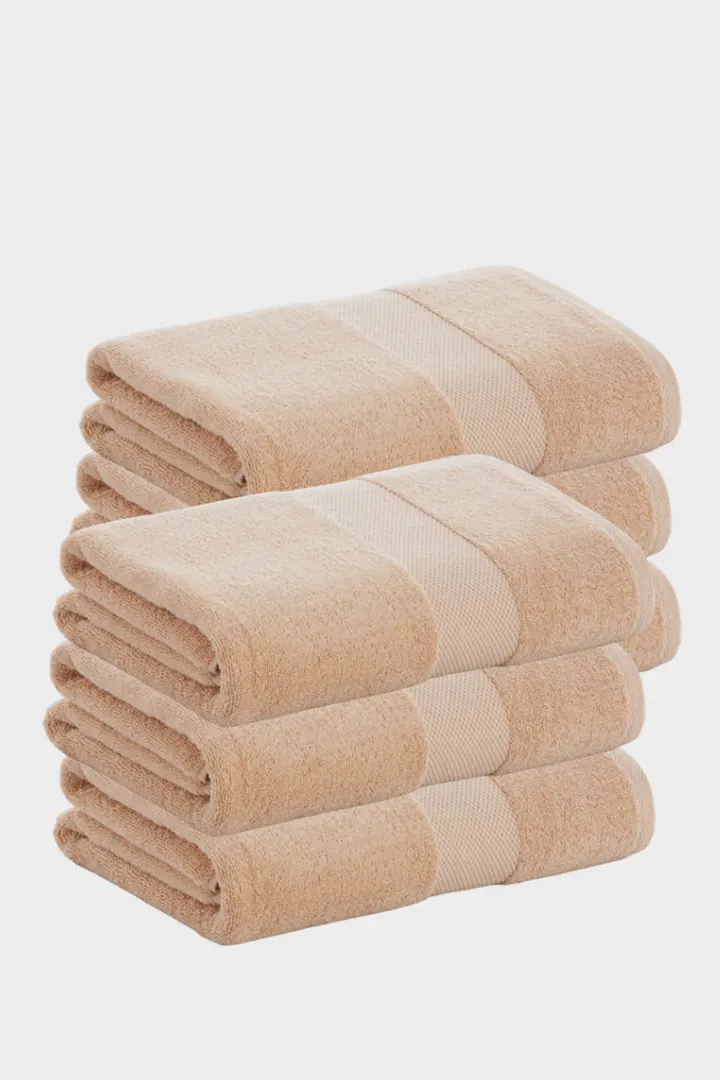 PACK OF 6 COTTON TOWELS DONEGAL COLLECTIONS - BEIGE