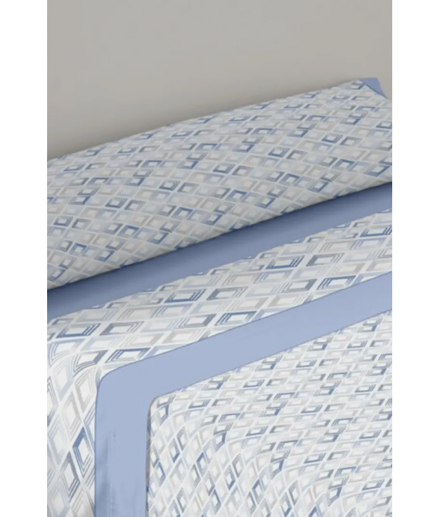 DONEGAL COLLECTIONS RHOMBUS SHEET SET - BLUE