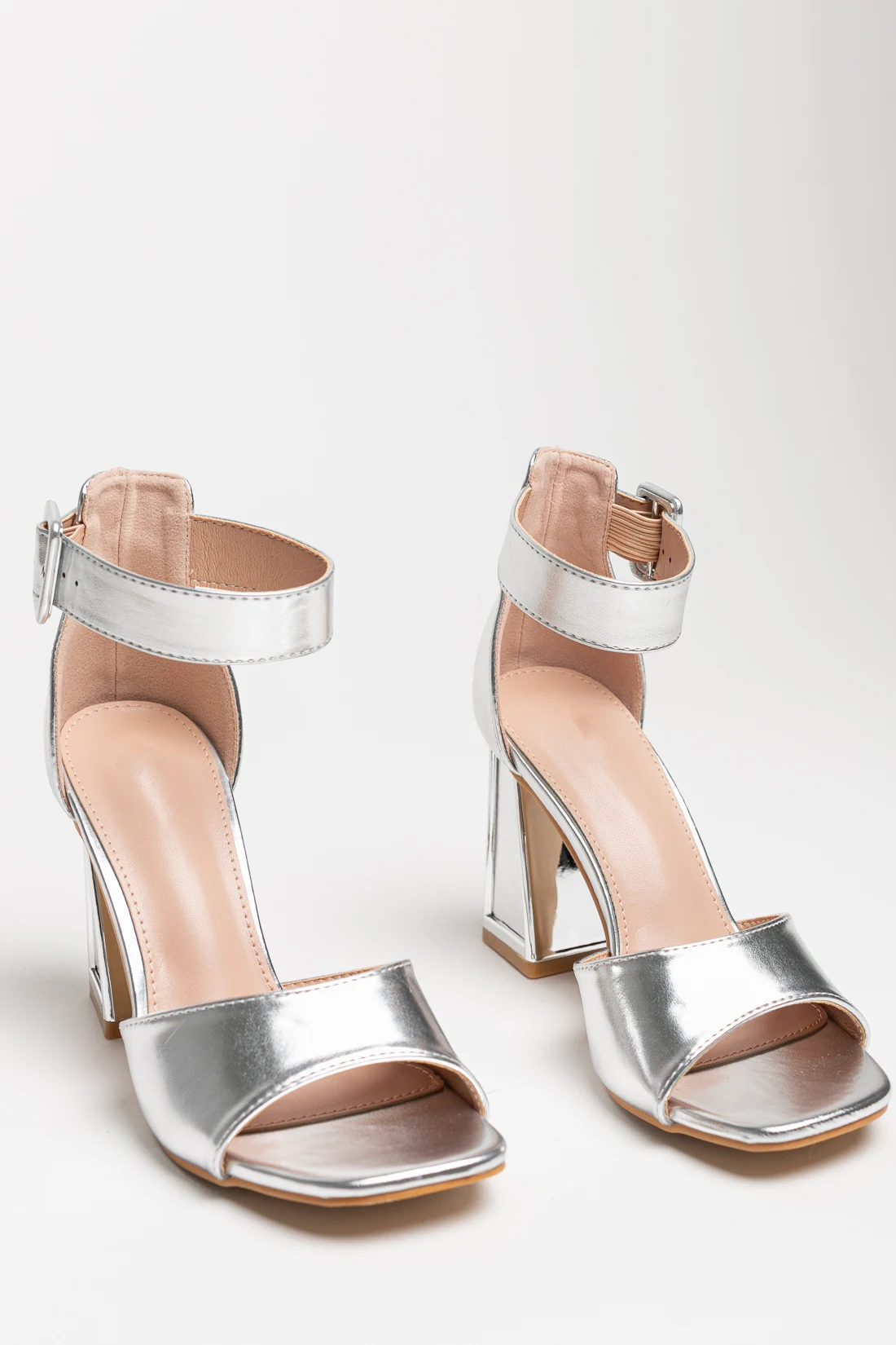 GALENA HEELED SANDALS - SILVER
