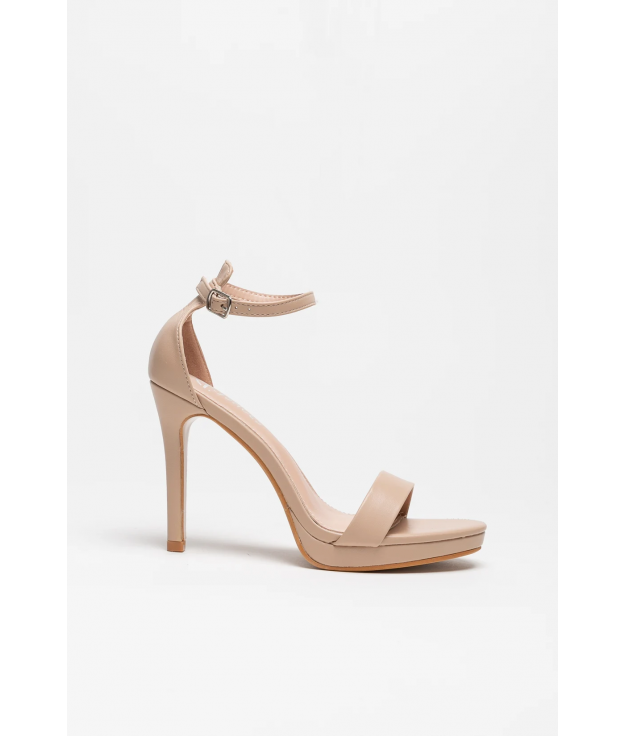 NULIE HEELED SANDAL - BEIGE