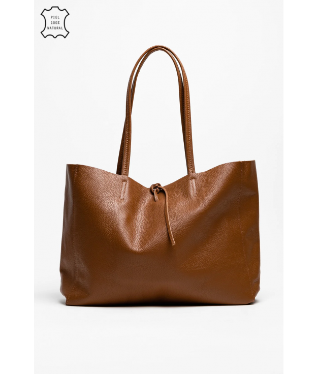 ILARY LEATHER BAG - BROWN