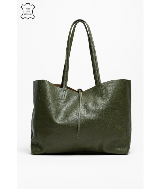 BOLSO DE PIEL ILARY - VERDE MILITAR