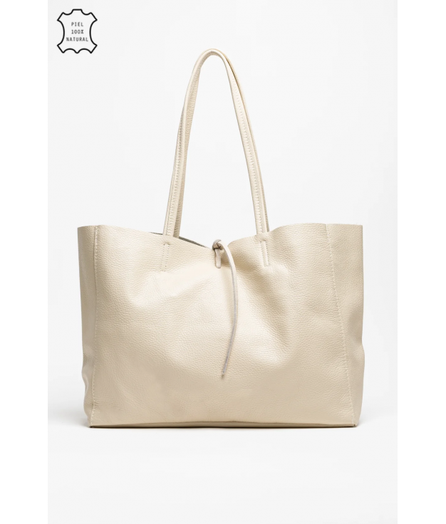 BORSA ILARY IN PELLE - BEIGE