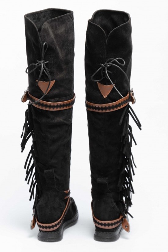 Knee-Length Indianini Boot Mirena - Black