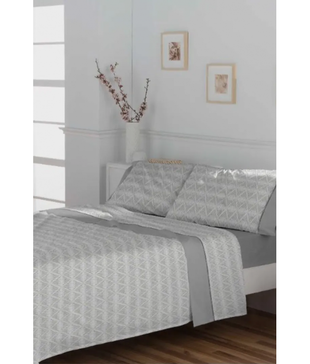 SET OF SHEETS TERGAL DON COTTON BAMARA - GRAY