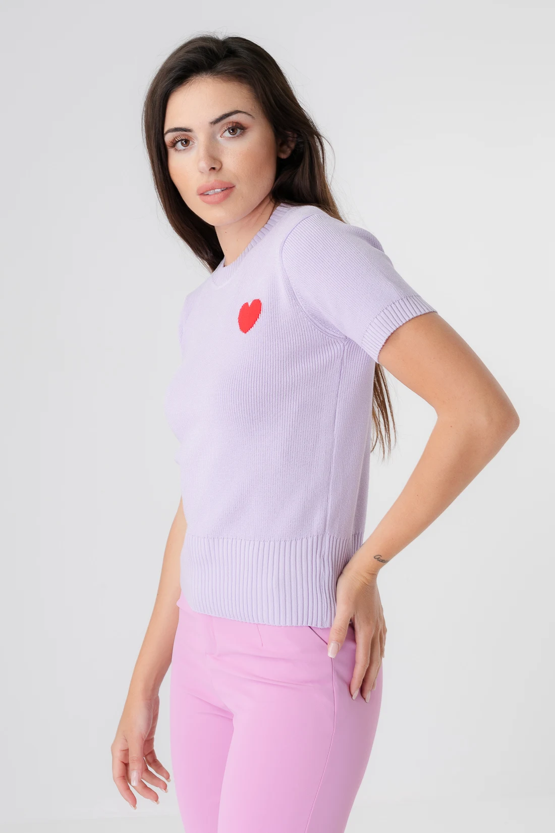 TOP EN MAILLE CILESE - LILAS