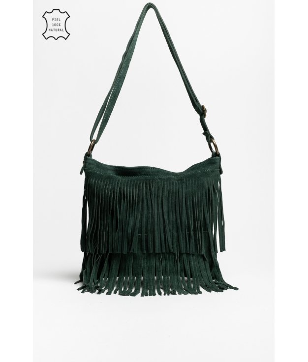 SAC MESSAGER EN CUIR FRANG VERT BOUTEILLE