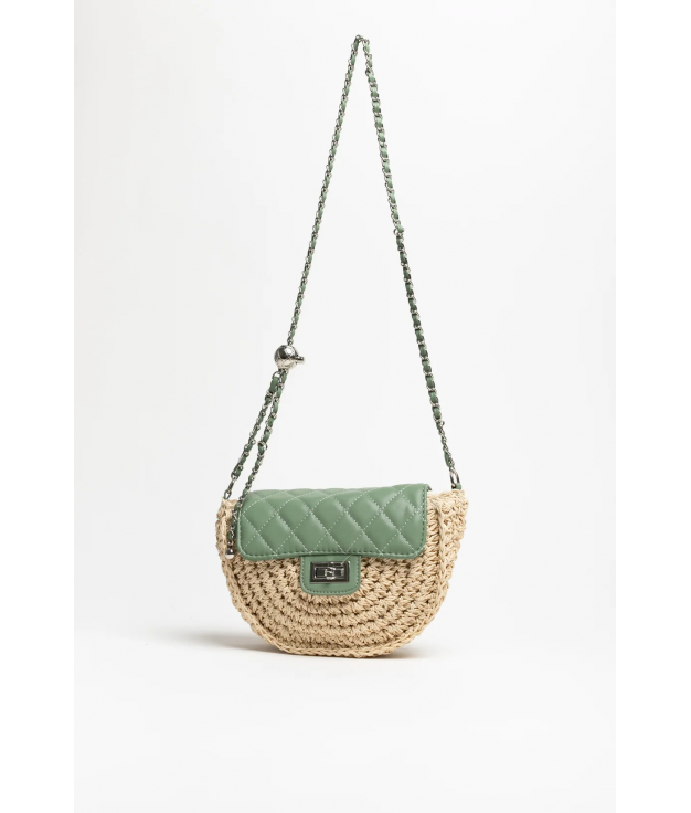 BORSA A TRACOLLA GARILE - BEIGE/VERDE