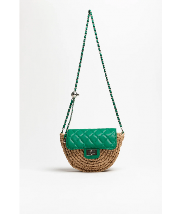 GARILE SHOULDER BAG - CAMEL/GRASS GREEN