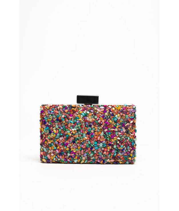 BOLSO DE MANO NICARE - NEGRO MULTICOLOR