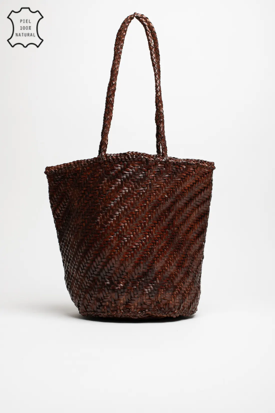 SAC EN CUIR YUSAN - MARRON